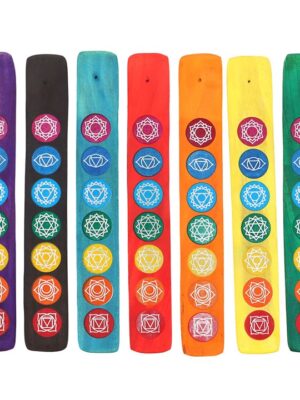 Set of 7 Wooden Chakra Incense Holders