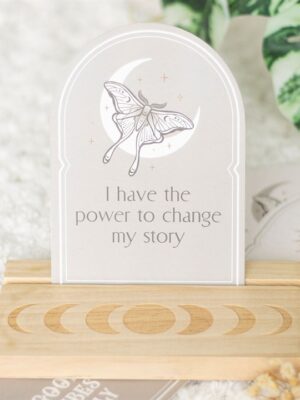 Luna Moth Affirmation Cards with Wooden Stand