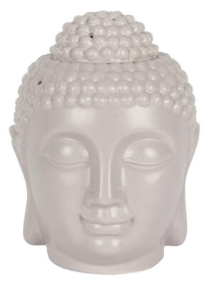 Large Grey Buddha Head Oil Burner and Wax Warmer