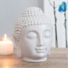 Large Grey Buddha Head Oil Burner and Wax Warmer