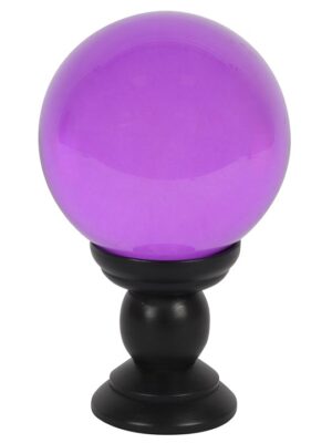 Large Purple Crystal Ball on Stand