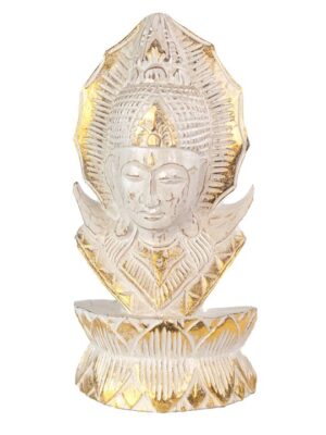 Whitewash Albasia Wood Thai Buddha