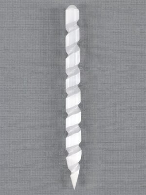 Round Point Selenite Spiral Wand