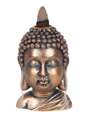 Bronze Buddha Head Backflow Incense Burner
