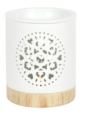 White Mandala Cut Out Oil Burner