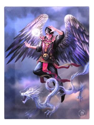 19x25cm Air Element Wizard Canvas Plaque by Anne Stokes