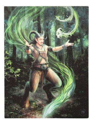 19x25cm Earth Element Wizard Canvas Plaque by Anne Stokes