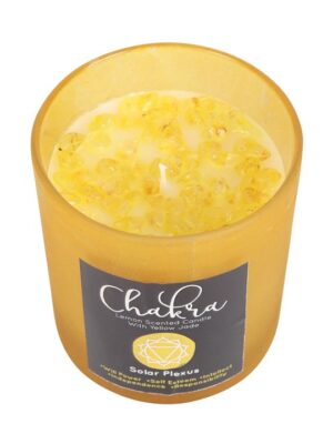 Solar Plexus Chakra Lemon Crystal Chip Candle