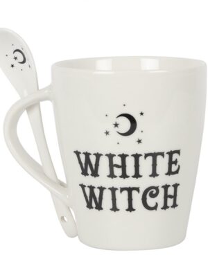 White Witch Mug and Spoon Set