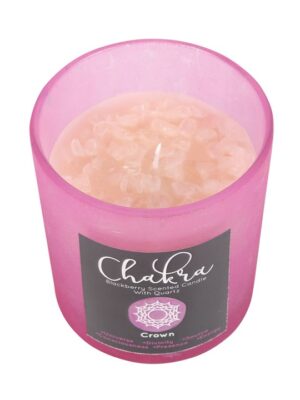 Crown Chakra Blackberry Crystal Chip Candle