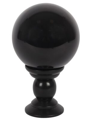 Large Black Crystal Ball on Stand