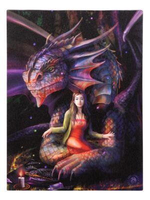 19x25cm Spirit Dragon Canvas Plaque by Anne Stokes