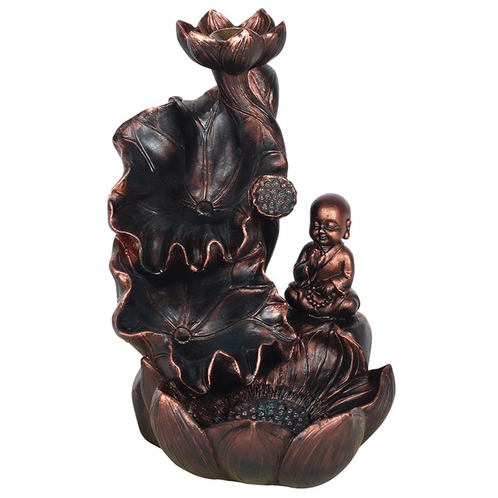 Bronze Effect Buddha Backflow Incense Burner - Meditation Decor - View 2
