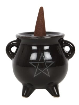 Pentagram Cauldron Ceramic Incense Holder