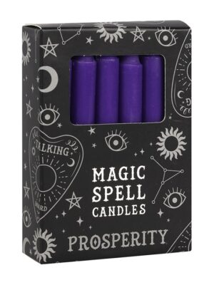 Set of 12 Purple 'Prosperity' Spell Candles