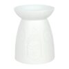 White Ceramic Buddha Face Oil Burner and Wax Warmer
