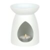 White Ceramic Buddha Face Oil Burner and Wax Warmer