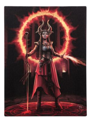 19x25cm Fire Element Sorceress Canvas Plaque by Anne Stokes