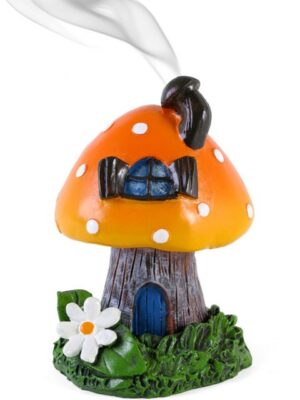 Orange Smoking Toadstool Incense Cone Holder