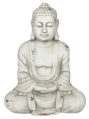 58cm White Hands In Lap Sitting Garden Buddha