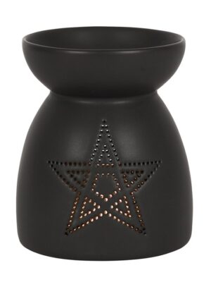 Black Pentagram Cut Out Oil Burner