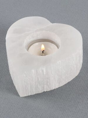 Selenite Heart Tealight Holder
