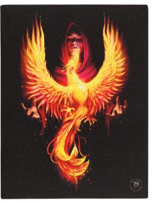 19x25cm Phoenix Rising Canvas Plaque By Anne Stokes