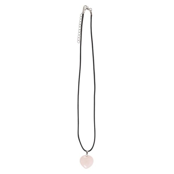 Rose Quartz Healing Crystal Heart Necklace