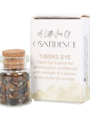 Jar of Confidence Tiger's Eye Crystal in a Matchbox