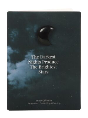 Darkest Nights Black Obsidian Crystal Moon Greeting Card