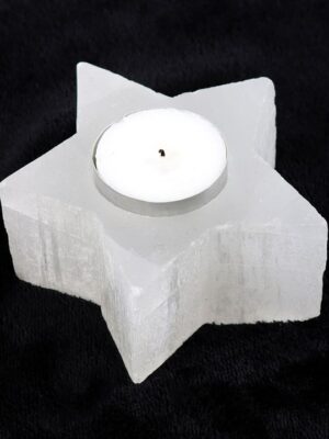 Selenite Star Tealight Holder