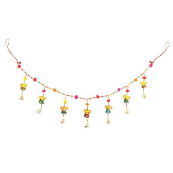 Hanging Ganesh Garland with Beads and Bells