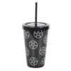 Pentagram Plastic Tumbler with Straw