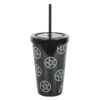 Pentagram Plastic Tumbler with Straw