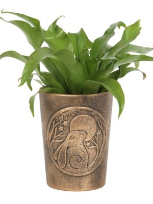Moon Gazing Hare Bronze Terracotta Plant Pot by Lisa Parker