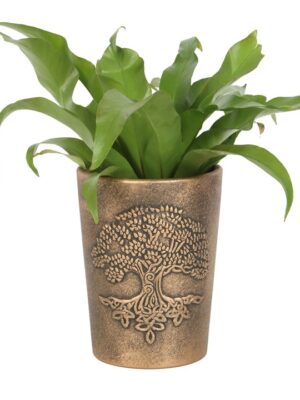 Tree of Life Bronze Terracotta Plant Pot by Lisa Parker
