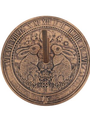 Moon Gazing Hare Terracotta Sundial by Lisa Parker