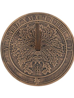 Green Man Terracotta Sundial by Lisa Parker