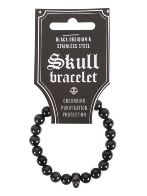 Black Obsidian Skull Bracelet