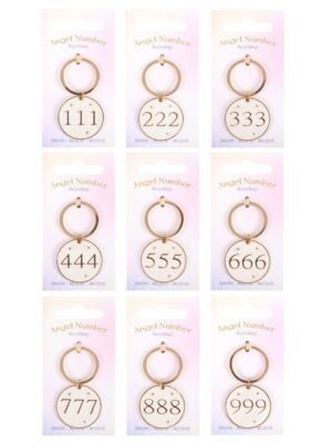 Pack of 9 Angel Number Keyrings
