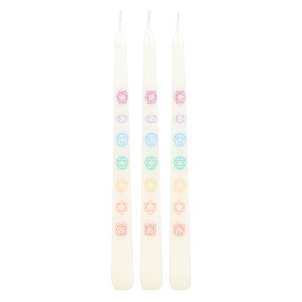 Set of 3 Chakra Balancing Taper Dinner Candles