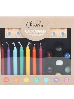 Chakra Energy Candle and Crystal Gift Set