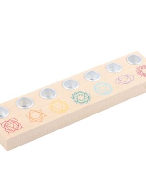 Seven Chakras Wooden Energy Candle Holder