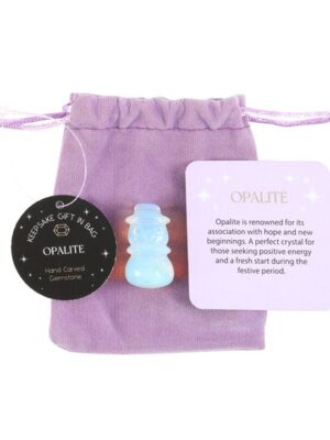 Opalite Crystal Snowman in a Bag
