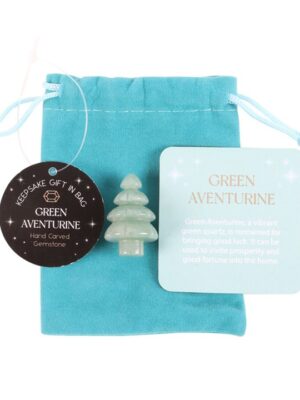 Green Aventurine Crystal Christmas Tree in a Bag