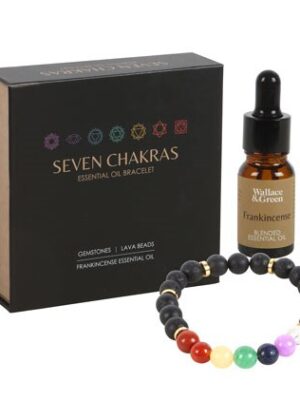 Seven Chakra Mixed Gemstone Essential Oil Bracelet