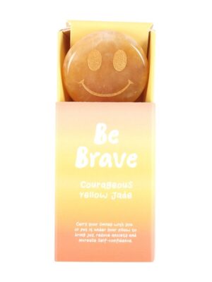 Be Brave Yellow Jade Happy Face Crystal
