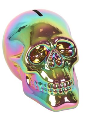 16cm Metallic look Skull Money Bank
