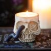 Skull Tealight Holder with Snake