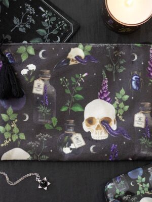 Venom & Vines Print Makeup Bag